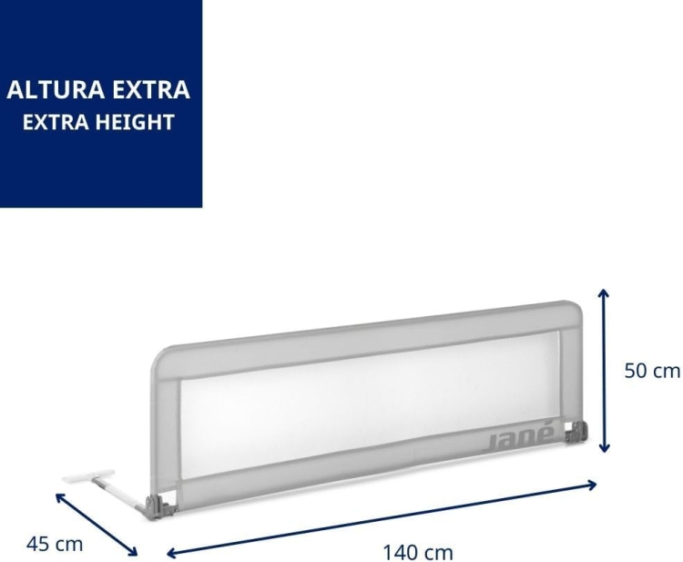 Barierka ochrona do łóżka Jane 140 cm składana wysoka 50 cm