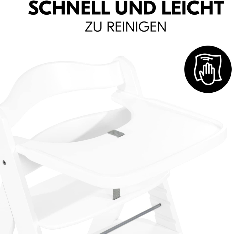 Hauck tacka stolik Wooden Tray do wysokiego krzesła Alpha+ z drewna bukowego z certyfikatem FSC