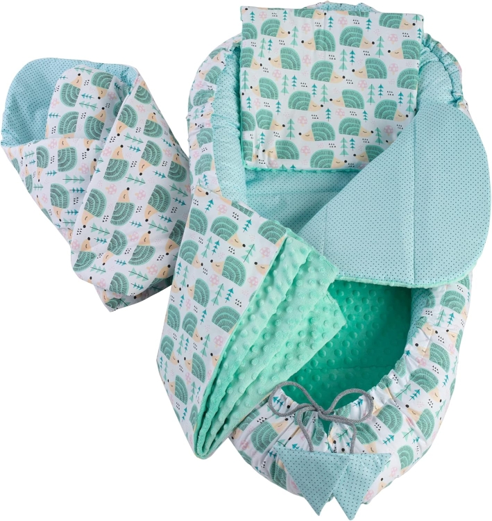 Medi Partners kokon niemowlęcy komplet 5 częściowy turkus