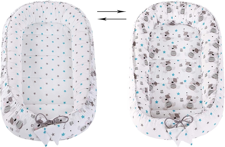 Medi Partners kokon niemowlęcy komplet 5 częściowy turkus