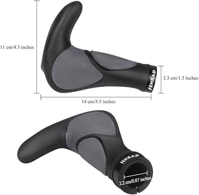 Fenrad gripy Ergonomiczne uchwyty rowerowe, uchwyty na kierownicę do MTB, trekkingu, roweru miejskiego, wyścigowego i składanego z dwóch stron z antypoślizgowej gumy