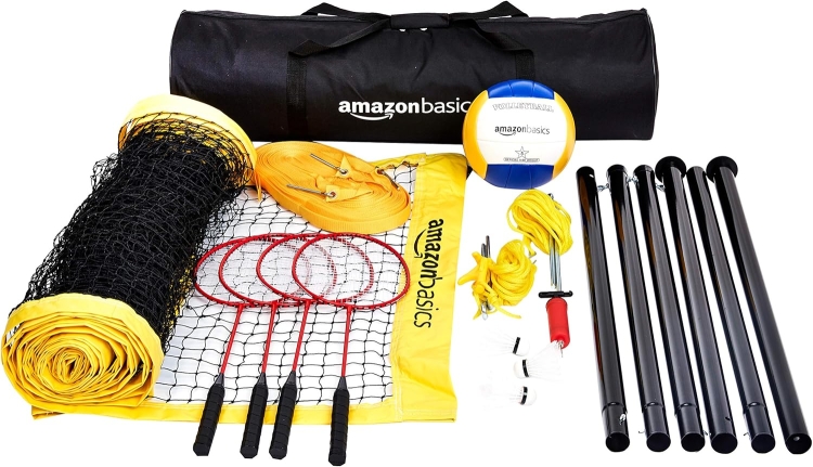 Amazon Basics Zestaw do siatkówki i badmintona