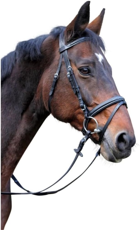 Kerbl 326137 ogłowie dla konia kosmyk Classic skóra czarny kucyk pony