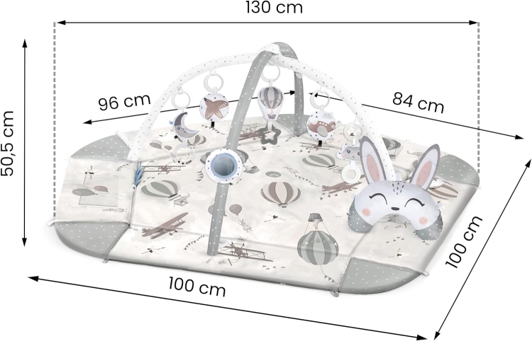 Nukido Mata edukacyjna interaktywna XXL 5w1 mata dla dzieci Retro