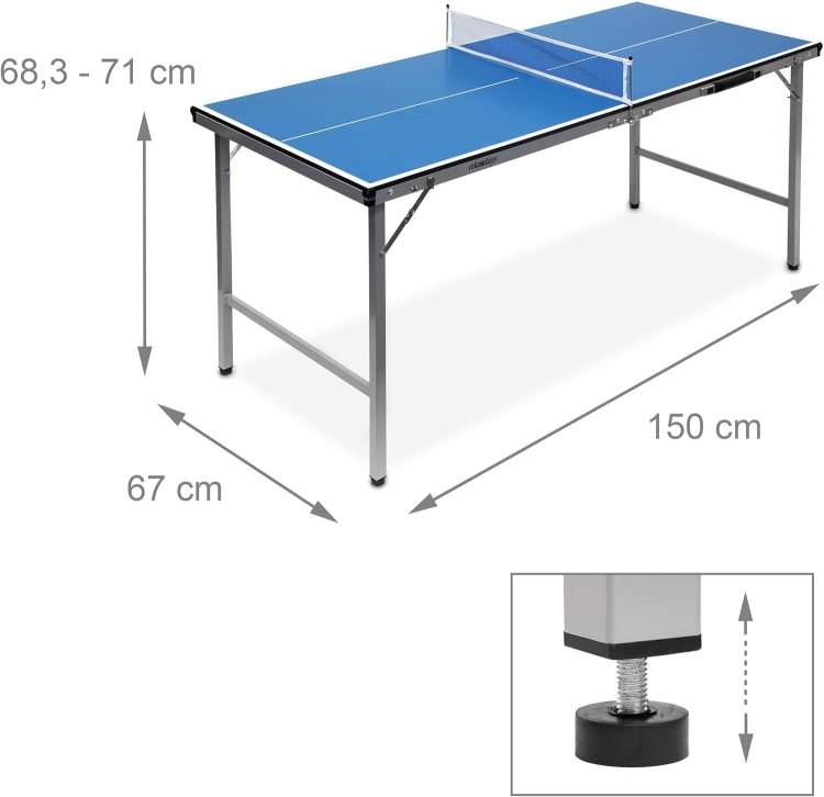 Relaxdays Midi stół do tenisa stołowego 150 x 67 x 71 cm ping ponga składany