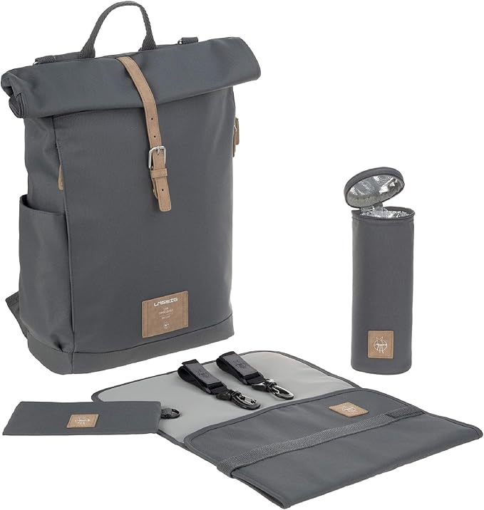 Lassig Green Label Torba plecak dla mamy Rolltop z Akcesoriami do wózka