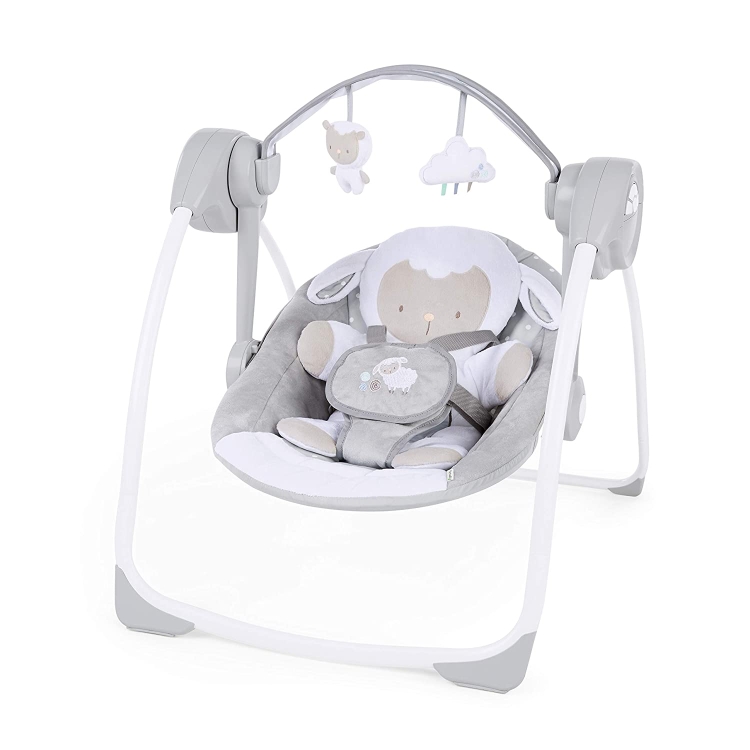 BRIGHT STARTS Huśtawka dla niemowląt Comfort2Go Przytulna owieczka do 9 kg OUTLET