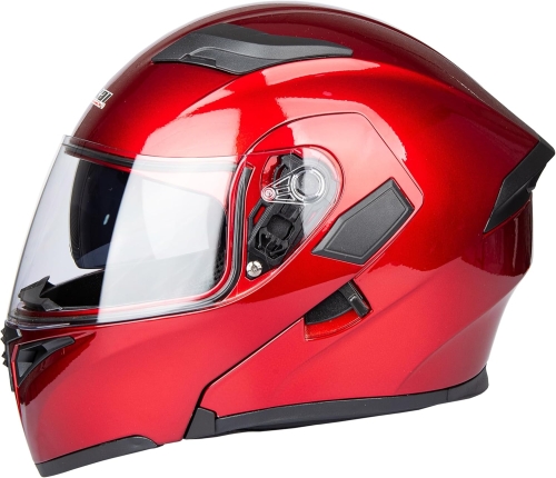 KASK MOTOCYKLOWY JIEKAI Z OSŁONĄ PRZECIWSŁONECZNĄ rozm L czerwony