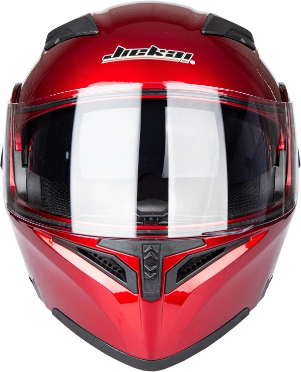 KASK MOTOCYKLOWY JIEKAI Z OSŁONĄ PRZECIWSŁONECZNĄ rozm L czerwony
