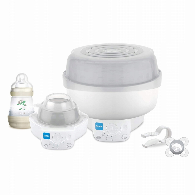 MAM baby steryslizator do butelek 6w1 z podgrzewaczem butelka smoczek zestaw