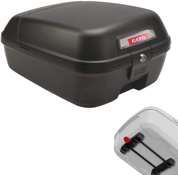 Klickfix 2179813300 CityBox na bagażnik czarny, 34,5 x 44 x 23  z zamkiem