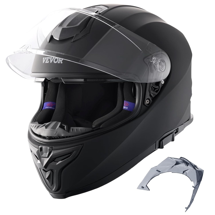 VEVOR Kask motocyklowy motocrossowy, kask integralny, rozmiar M, kask z tworzywa ABS