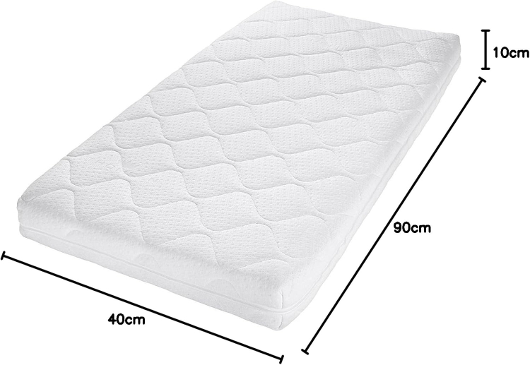 Joyfill Materac kołyskowy materac do kołyski dla niemowląt ze specjalnej pianki PU – 40 x 90 cm