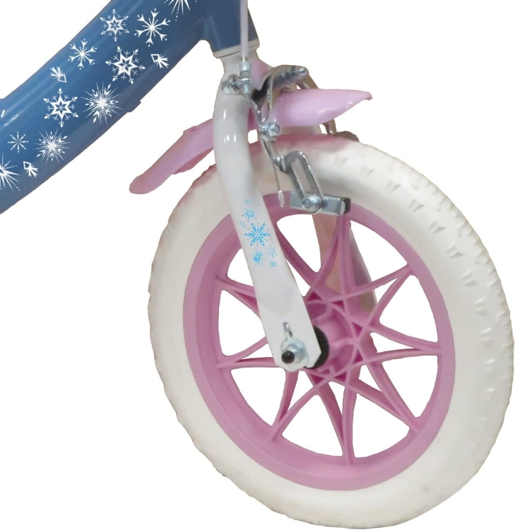 A.T.L.A.S. Velo Disney Frozen Rower dziecięcy 12 cali wyposażony w 1 hamulec, przedni kosz, tylny uchwyt dla lalek, błotnik