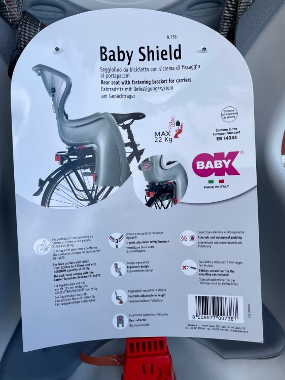 Okbaby Bodyguard Baby Shield fotelik rowerowy tylko na bagażnik bez sztycy