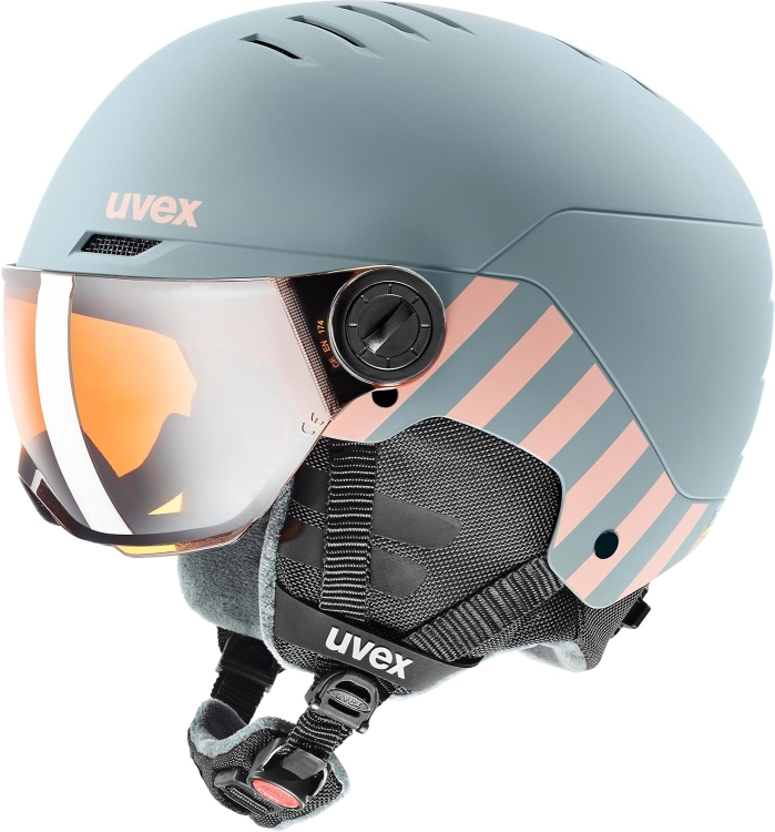 uvex rocket jr visor - kask narciarski dla dzieci z okularami 55-58 cm