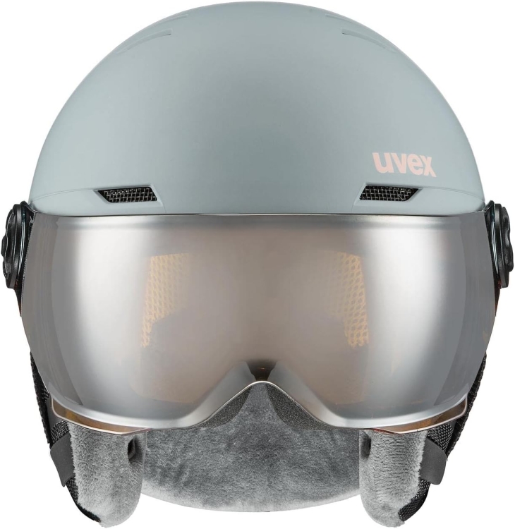 uvex rocket jr visor - kask narciarski dla dzieci z okularami 55-58 cm