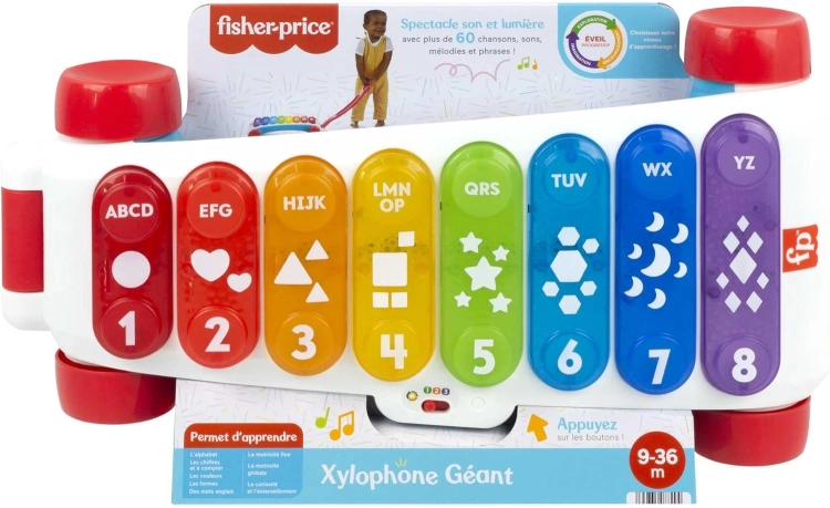 Fisher-Price Ksylofon Zabawka, Wielokolorowy, Od 9 Miesięcy wielojęzyczna
