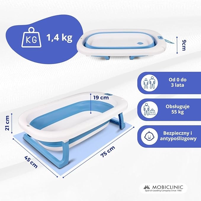Mobiclinic® kids, Składana wanienka dla niemowląt, Bubba