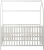 roba house bed 70 x 140 cm, łóżko dziecięce combi w stylu house, białe, 3-stopniowa regulacja, wysuwane szczebelki, możliwość przekształcenia w łóżko młodzieżowe