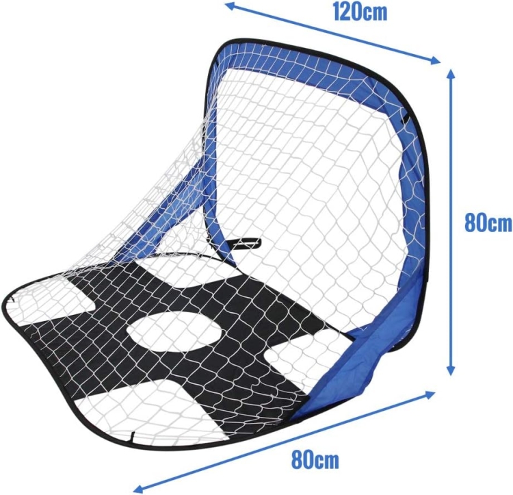 Bramka do piłki nożnej do ogrodu pop-up ze ścianą bramki 120 x 80 cm