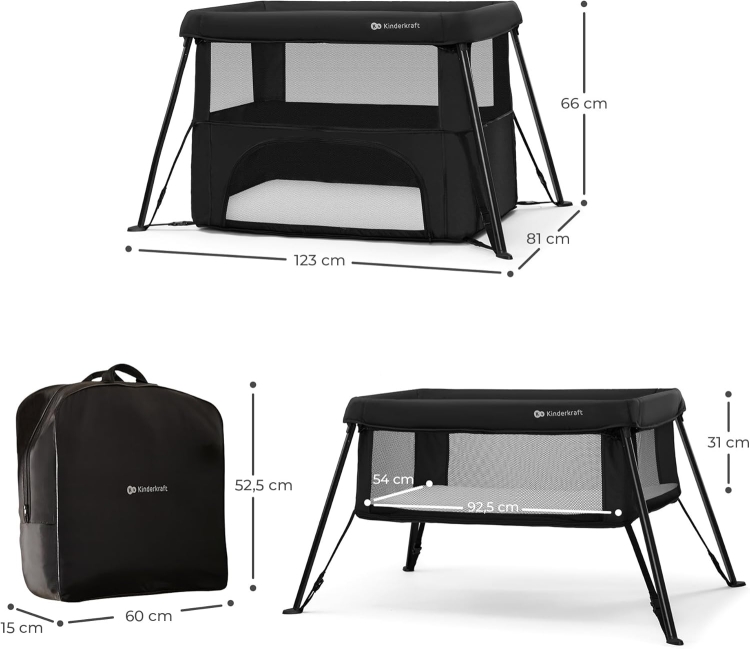 Outlet Cami 3 w 1 łóżko podróżne - Czarne - Kinderkraft