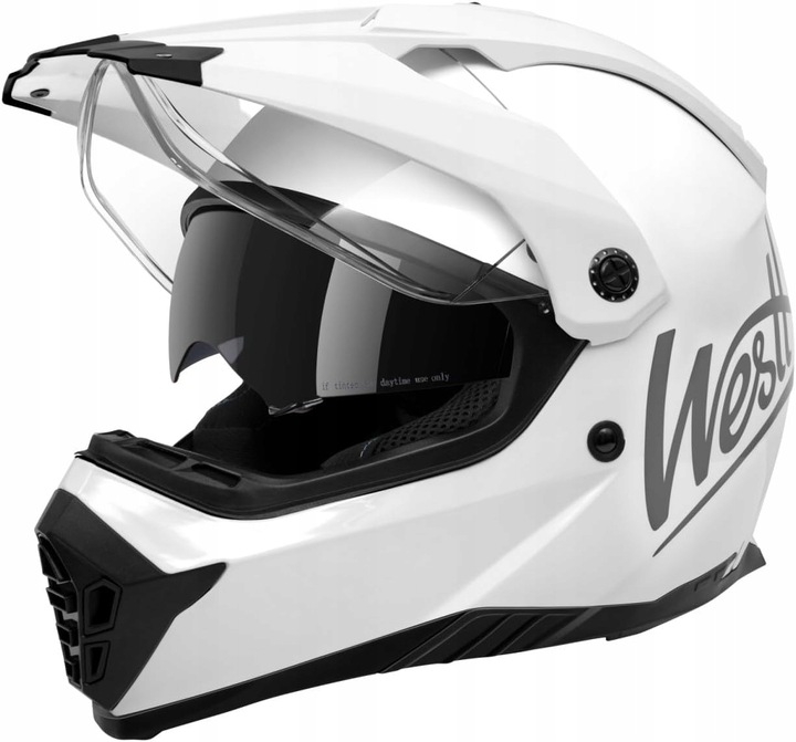 Kask motocyklowy motocrossowy crossowy fullface WESTT rozm. M 57-58cm biały