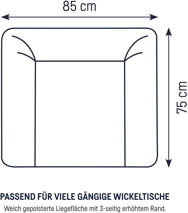 Julius Zollner MIĘKKI PRZEWIJAK NA KOMODĘ 85 x 75cm mata