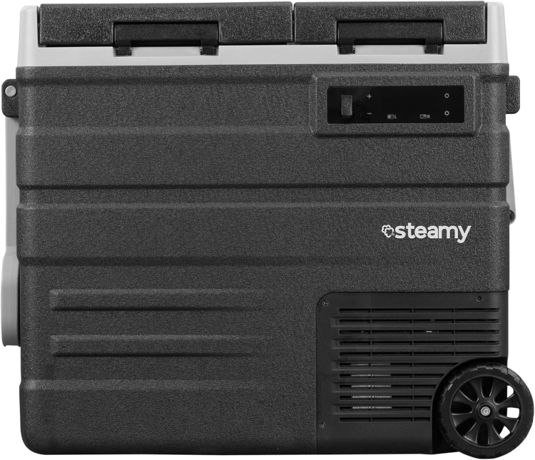 Steamy - E Dual Zone 65 Roller elektryczna lodówka kompresorowa 57 litrów, 12 V/230 V, do utrzymywania ciepła i chłodzenia, na kemping
