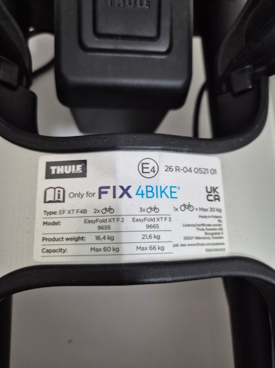 Platforma rowerowa THULE EasyFold XT F 2 9655 (na 2 rowery) na hak