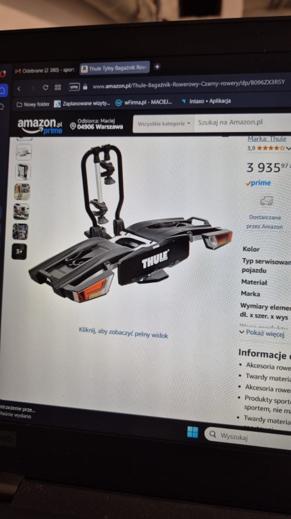 Platforma rowerowa THULE EasyFold XT F 2 9655 (na 2 rowery) na hak