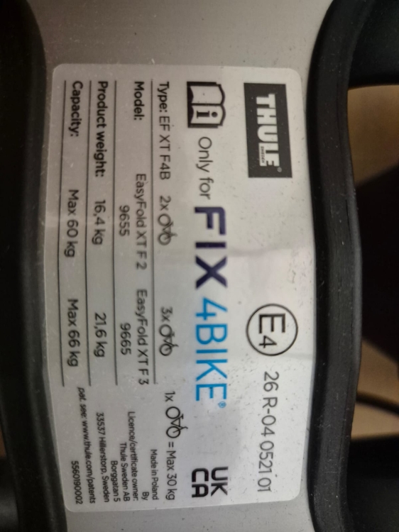 Platforma rowerowa THULE EasyFold XT F 2 9655 (na 2 rowery) na hak