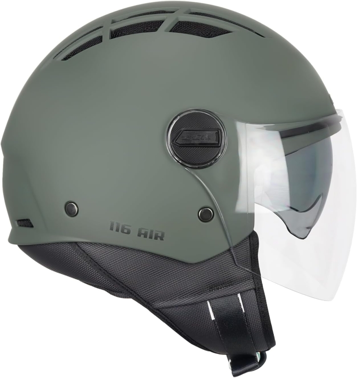 CGM kask na skuter motor Air Jet Helmet Matte Green S (55-56 cm) motocyklowy