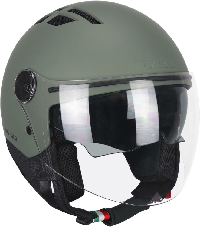 CGM kask na skuter motor Air Jet Helmet Matte Green S (55-56 cm) motocyklowy