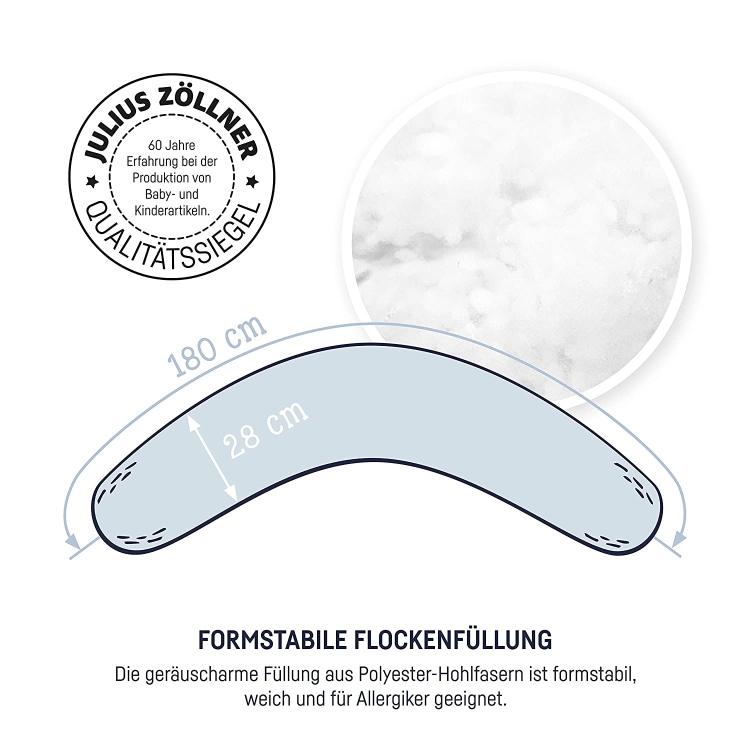 Julius Zollner poduszka do karmienia spania 180 cm włókno