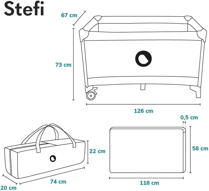 LIONELO Stefi 2 w 1 łóżeczko turystyczne 120x60