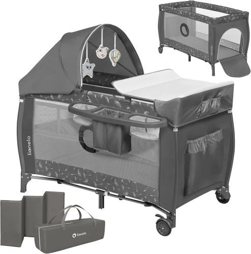 Lionelo Sven Plus Łóżeczko Turystyczne 120x60 z podwieszeniem