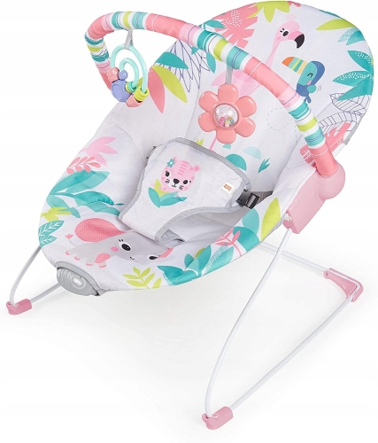 OUTLET Bright Starts Leżaczek niemowlęcy Flamingo wibracje