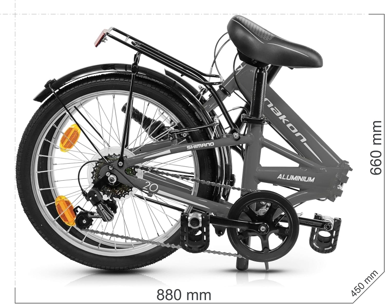 Rower składak ANAKON TENDER 20 " szary składany