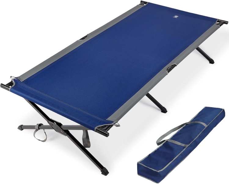 EVER ADVANCED Łóżko polowe, kempingowe składane XXL 214x106cm 300kg
