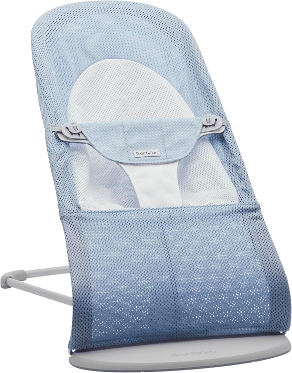 Leżaczek BABYBJORN BALANCE BLISS Mesh biało błękitny