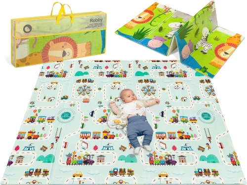 Outlet LIONELO ROBBY  mata edukacyjna podłogowa duża dwustronna