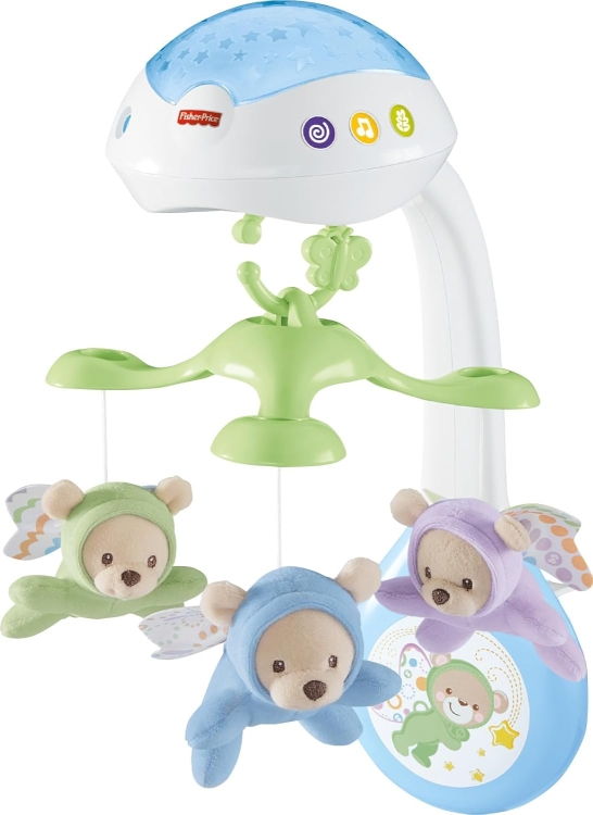 Outlet Fisher-Price Karuzela z misiami 3 w 1 z dźwiękami i pokazem światełek