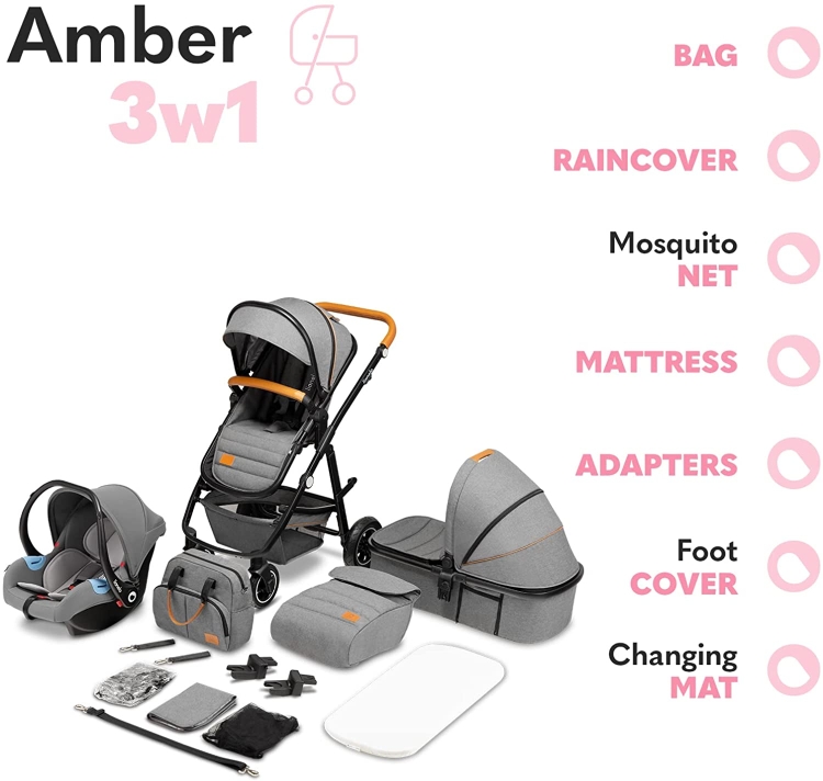 Outlet LIONELO Amber wózek spacerowy wielofunkcyjny 3w1 fotelik