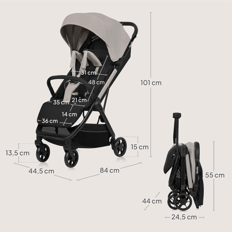 Używany LIONELO Julie Air Spacerowy Wózek Dziecięcy do 22 kg od 6 m do 4 lat