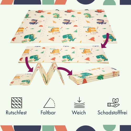 Outlet Babify Mata do zabawy dla niemowląt, miękka i składana, nie zawiera BPA 200 x 180 x 1 cm