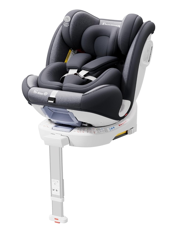 Fourward Fotelik samochodowy 0 - 36 kg dla niemowląt, obracany o 360°, z podstawą podpierającą ISOFIX