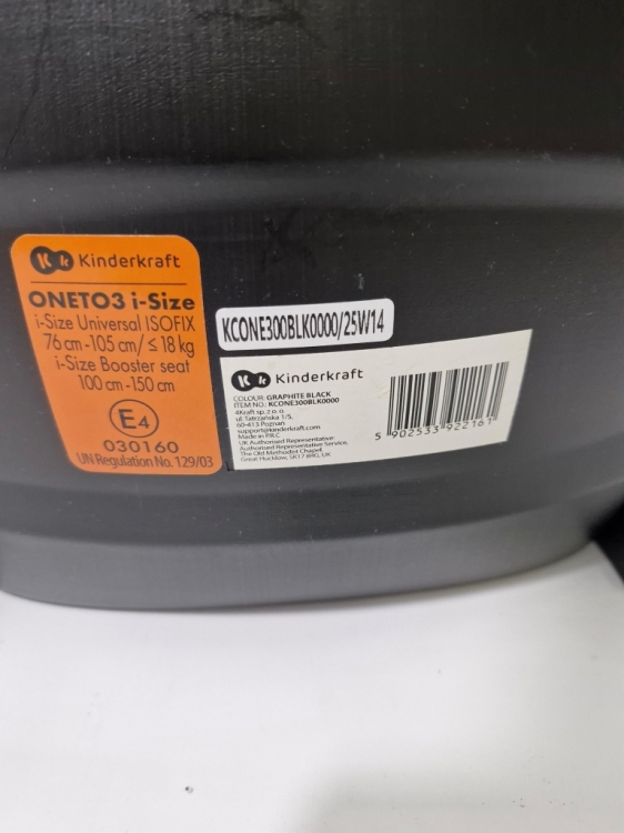 Kinderkraft ONETO3 Fotelik samochodowy z bazą, I-Size 76 do 150 cm 9-36 kg isofix