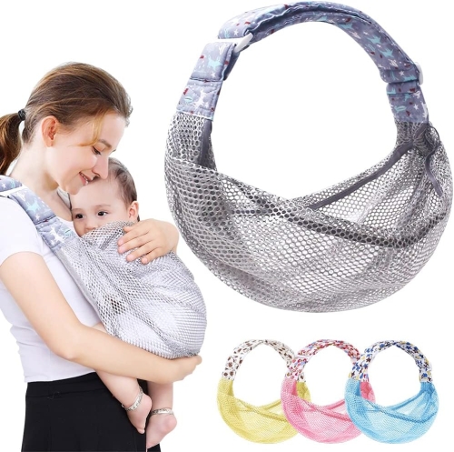HINATAA Breathable Baby Sling 3D nosidło szare siateczka miękkie chusta