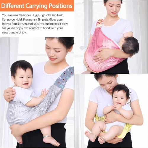 HINATAA Breathable Baby Sling 3D nosidło szare siateczka miękkie chusta